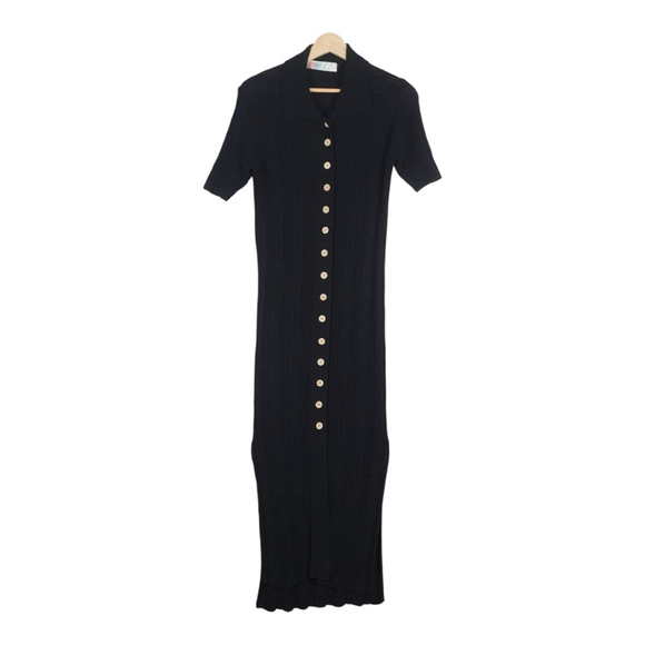 Free People Riding Waves Midi Sweater, Black Medium - Picture 8 of 13